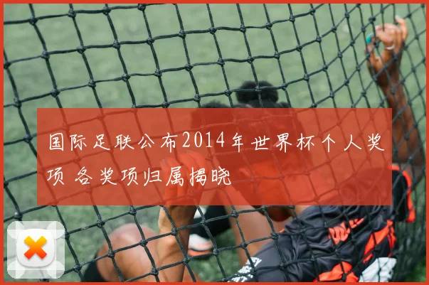 国际足联公布2014年世界杯个人奖项 各奖项归属揭晓